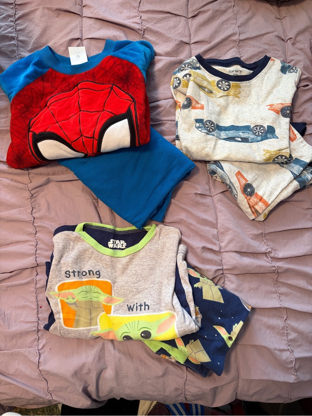 Lot of 3 boys pajamas various sizes: 5/6,6,7